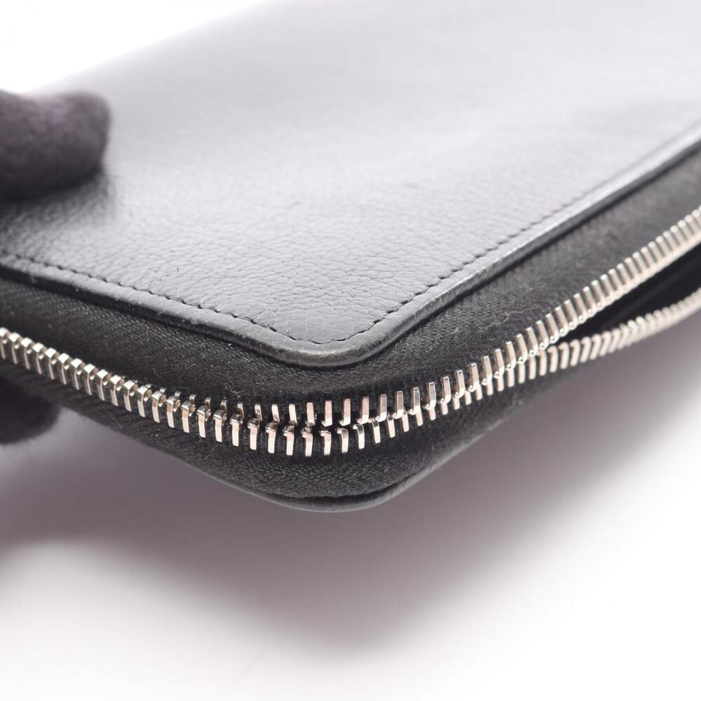 CHANEL Authentic Black Leather Logo Wallet - Picture 9 of 14